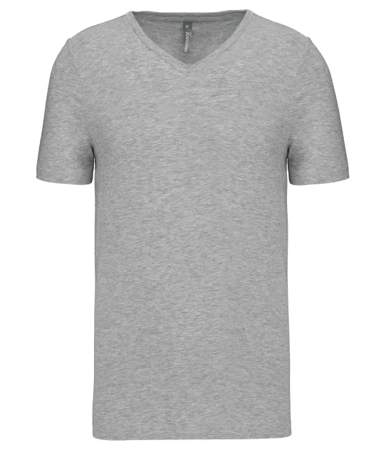 K3014 - T-shirt korte mouwen V-hals Light grey heather