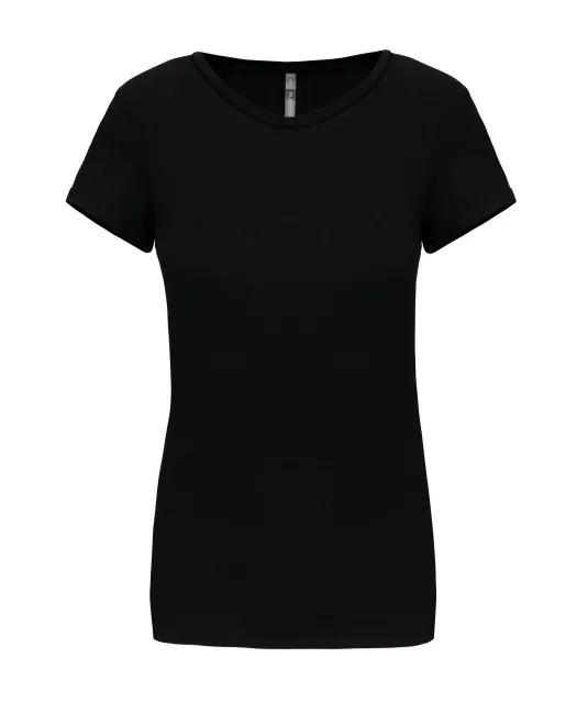 K3013 - Dames-t-shirt ronde hals korte mouwen Black