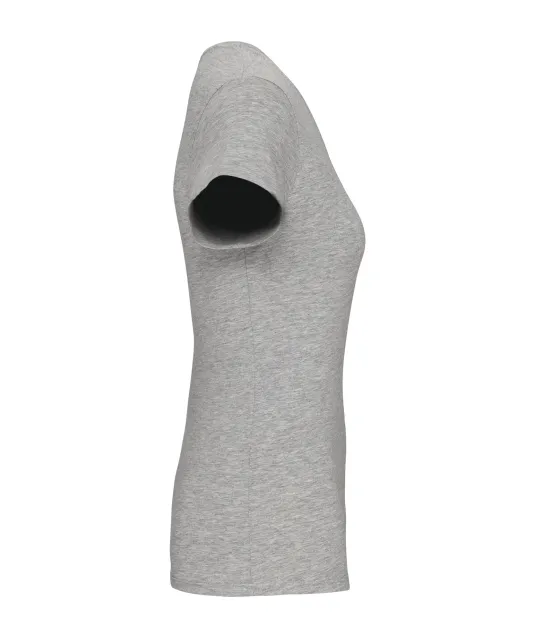 K3013 - Dames-t-shirt ronde hals korte mouwen Light grey heather