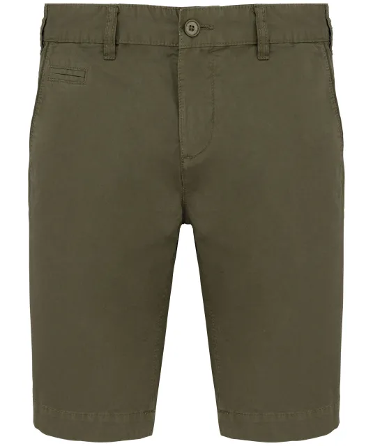 K752 - Herenbermuda met verwassen look Washed Light Khaki
