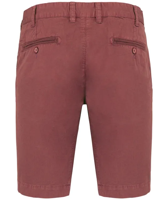 K752 - Herenbermuda met verwassen look Washed Marsala