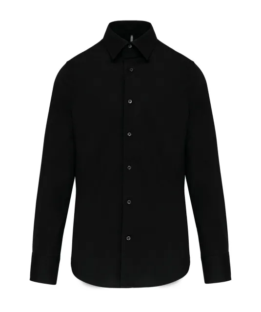 K522 - Getailleerd heren non-iron overhemd lange mouwen Black