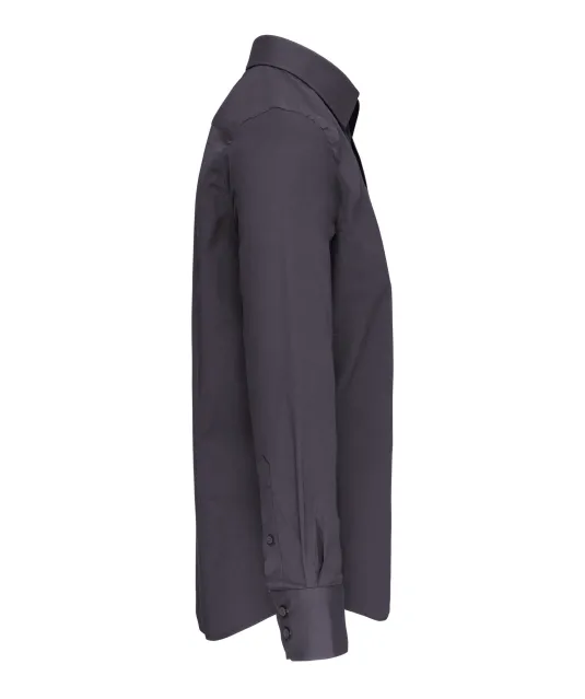 K522 - Getailleerd heren non-iron overhemd lange mouwen Zinc