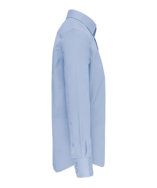 K522 - Getailleerd heren non-iron overhemd lange mouwen Bright Sky