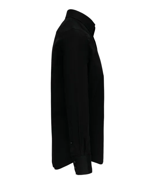 K522 - Getailleerd heren non-iron overhemd lange mouwen Black