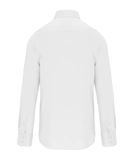 K522 - Getailleerd heren non-iron overhemd lange mouwen White
