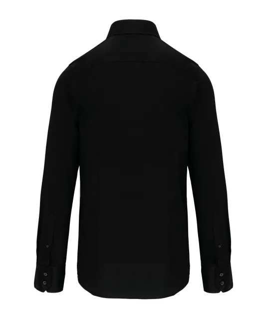 K522 - Getailleerd heren non-iron overhemd lange mouwen Black
