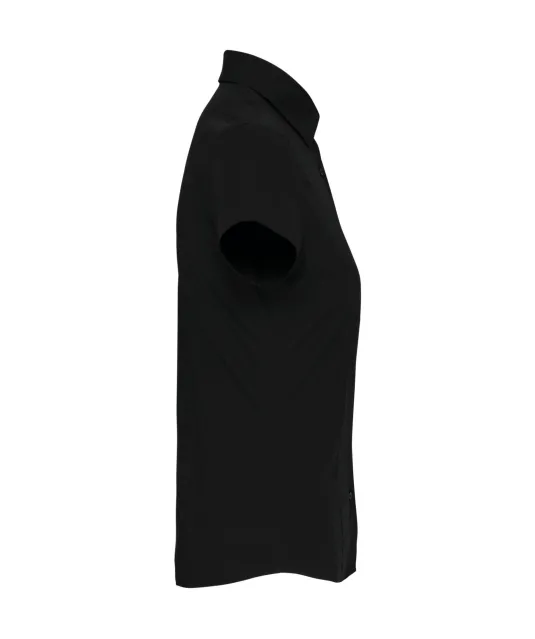 K532 - Dames stretch blouse korte mouwen Black