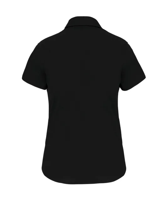 K532 - Dames stretch blouse korte mouwen Black