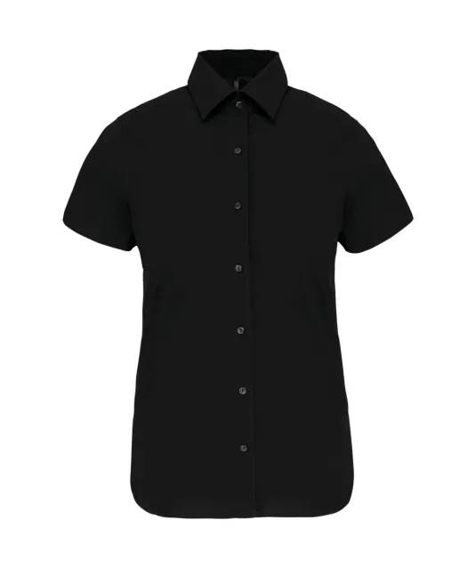 K532 - Dames stretch blouse korte mouwen Black
