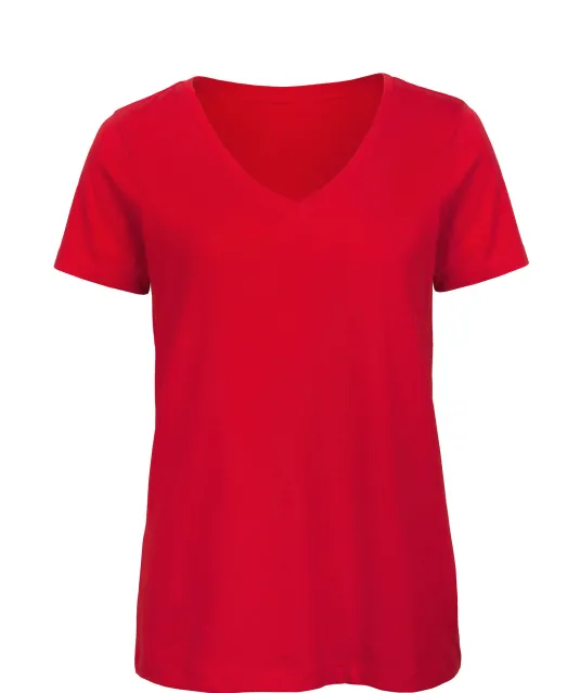 CGTW045 - Organic Cotton Inspire V-neck T-shirt / Woman Red