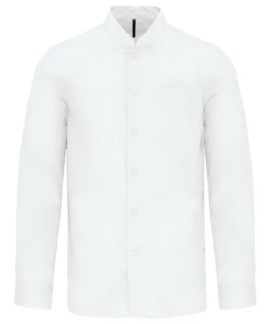 K515 - Herenoverhemd met "Mao" kraag lange mouwen White