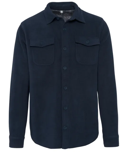 K582 - Overshirt van fleece met sherpavoering Navy / Storm Grey