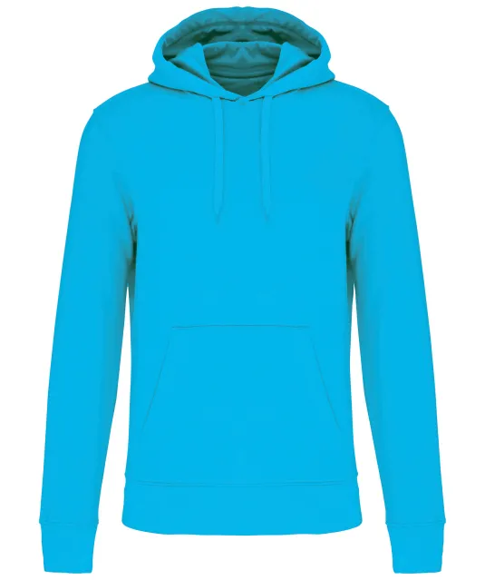 K4027 - Ecologische herensweater met capuchon Sea Turquoise