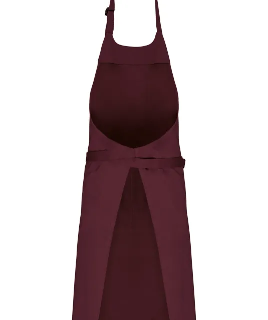 K8007 - Schort met zak van biologisch katoen Dark Cherry