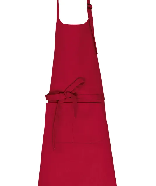 K8007 - Schort met zak van biologisch katoen Hibiscus Red
