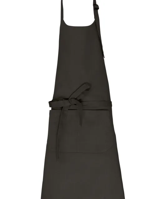 K8007 - Schort met zak van biologisch katoen Dark Grey