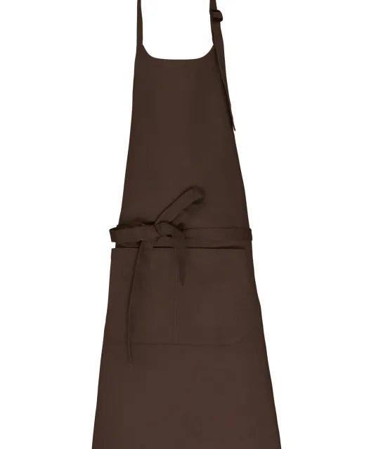 K8007 - Schort met zak van biologisch katoen Chocolate