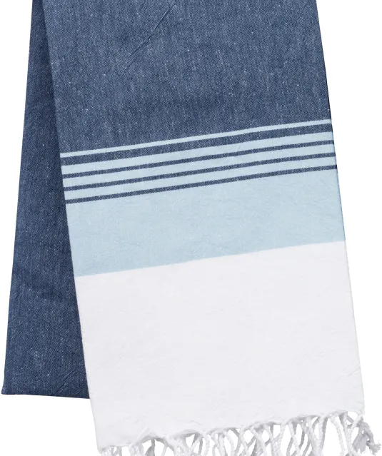 K134 - Gestreepte fouta Denim / Sky Blue Stripe