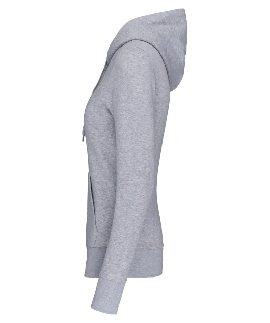 K4028 - Ecologische damessweater met capuchon Oxford Grey