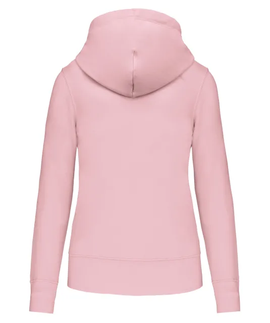 K4028 - Ecologische damessweater met capuchon Pale Pink