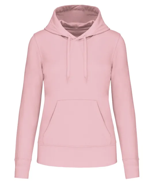 K4028 - Ecologische damessweater met capuchon Pale Pink