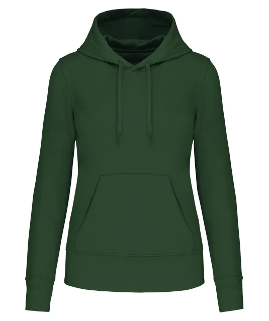 K4028 - Ecologische damessweater met capuchon Forest Green