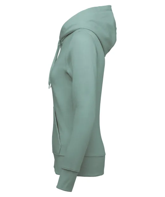K4031 - Ecologische damessweater met capuchon en ritssluiting Sage