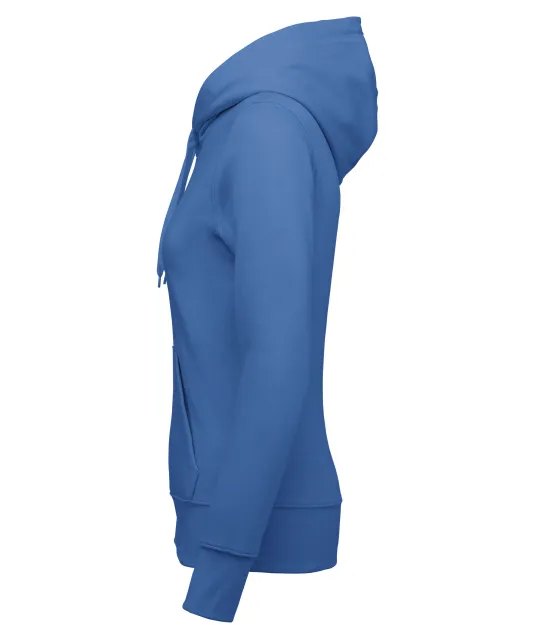 K4031 - Ecologische damessweater met capuchon en ritssluiting Light Royal Blue