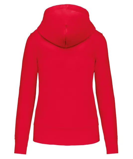 K4031 - Ecologische damessweater met capuchon en ritssluiting Red
