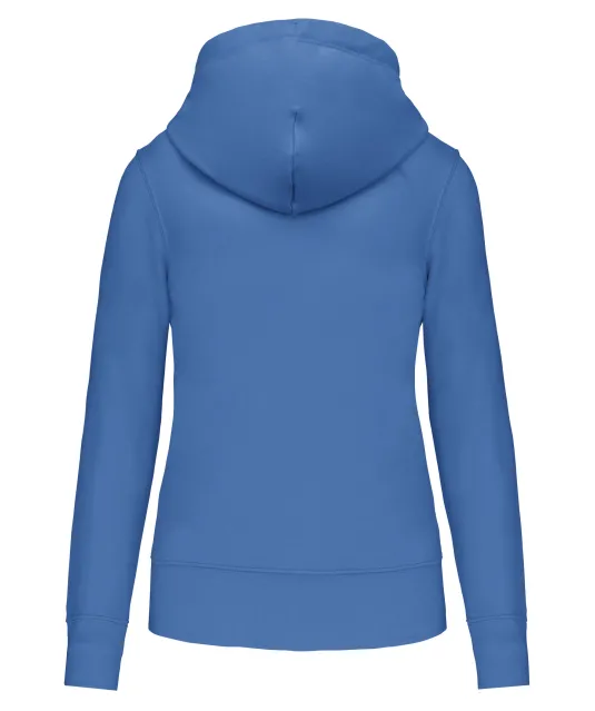 K4031 - Ecologische damessweater met capuchon en ritssluiting Light Royal Blue