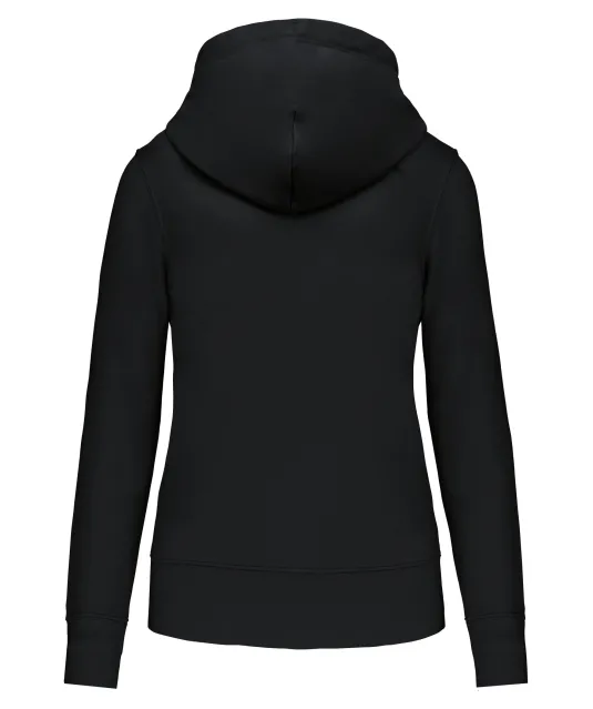 K4031 - Ecologische damessweater met capuchon en ritssluiting Black