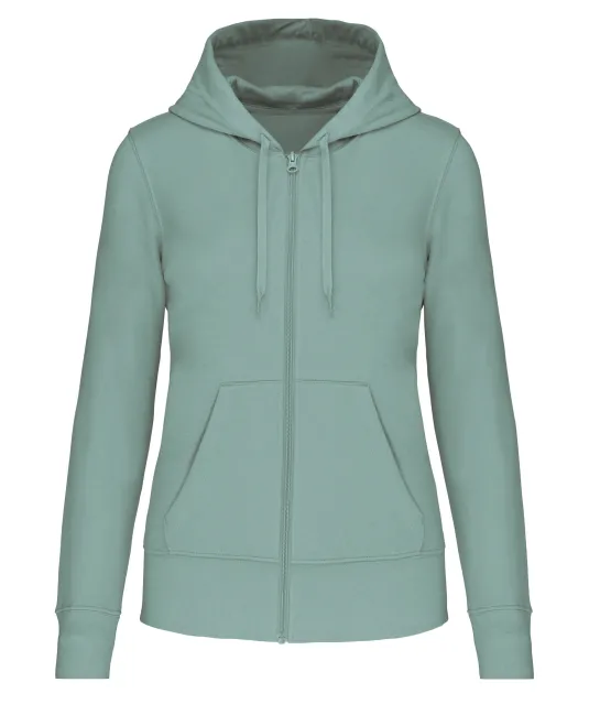 K4031 - Ecologische damessweater met capuchon en ritssluiting Sage