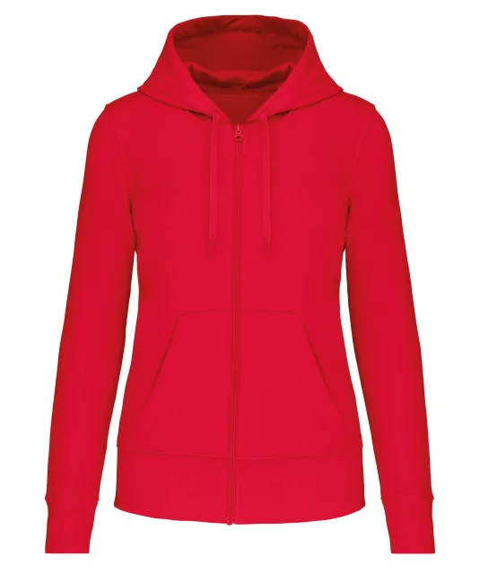K4031 - Ecologische damessweater met capuchon en ritssluiting Red