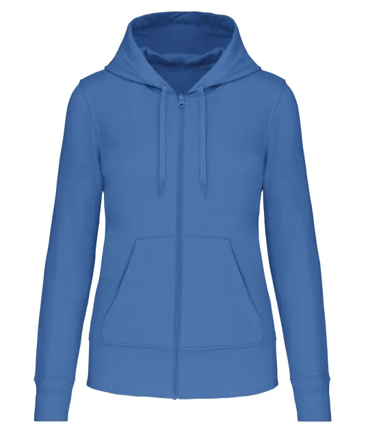 K4031 - Ecologische damessweater met capuchon en ritssluiting Light Royal Blue