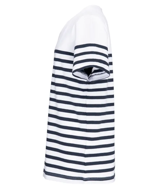 K3035 - Matrozenshirt ronde hals Bio kind White / Navy Stripes