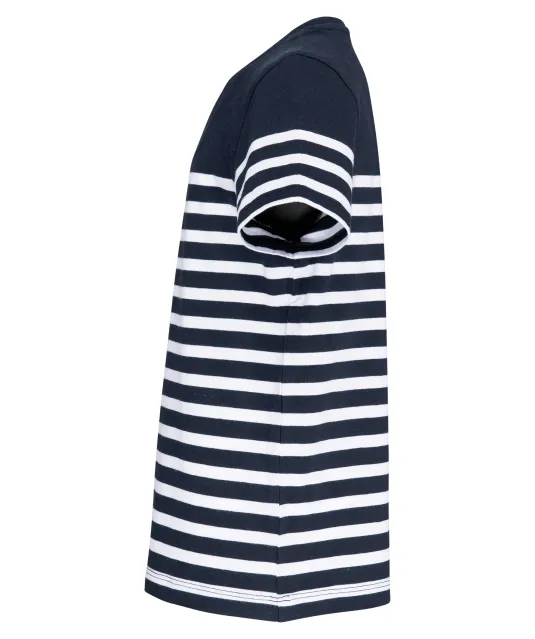 K3035 - Matrozenshirt ronde hals Bio kind Navy / White Stripes