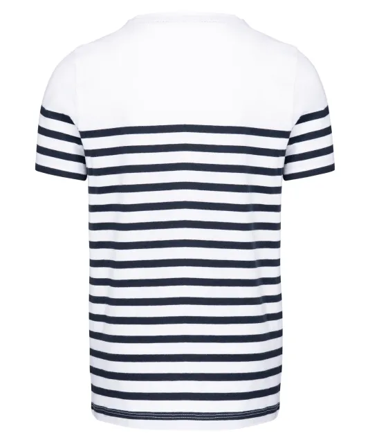 K3035 - Matrozenshirt ronde hals Bio kind White / Navy Stripes
