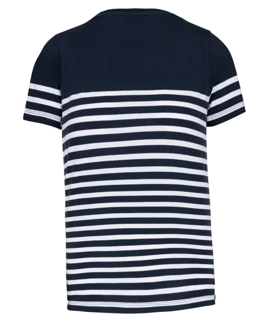 K3035 - Matrozenshirt ronde hals Bio kind Navy / White Stripes