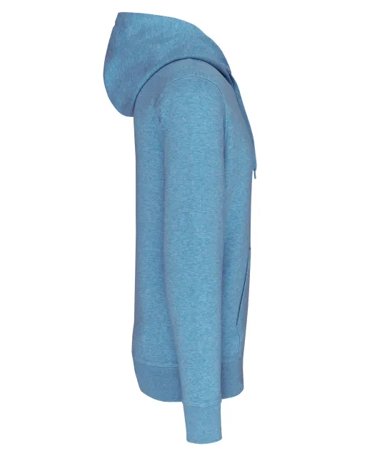 K4027 - Ecologische herensweater met capuchon Cloudy blue heather