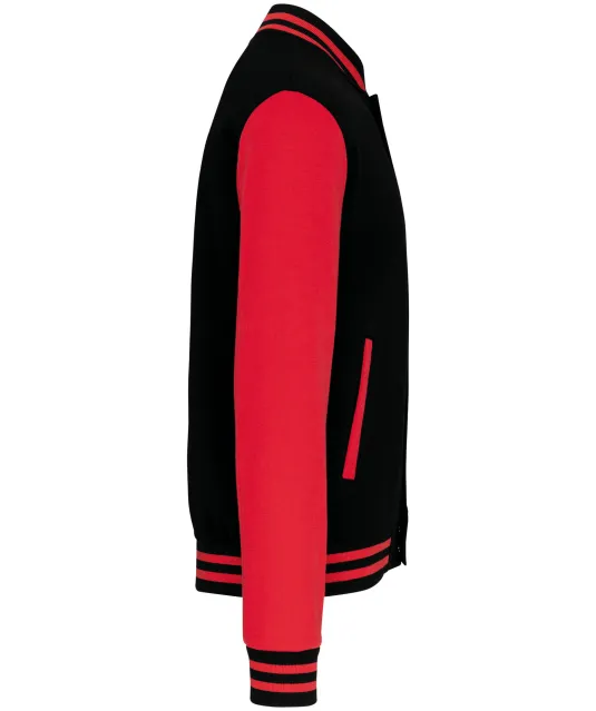K497 - College jacket unisex Black / Red