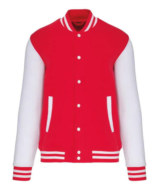 K497 - College jacket unisex Red / White