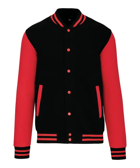 K497 - College jacket unisex Black / Red