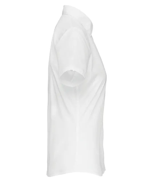K548 - Overhemd in onderhoudsvriendelijk polykatoen-popeline korte mouwen dames White