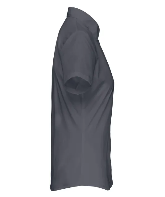 K548 - Overhemd in onderhoudsvriendelijk polykatoen-popeline korte mouwen dames Urban Grey