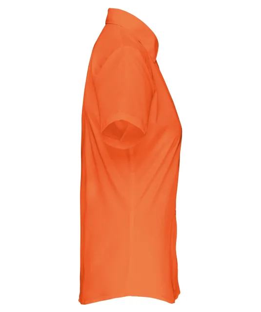 K548 - Overhemd in onderhoudsvriendelijk polykatoen-popeline korte mouwen dames Orange
