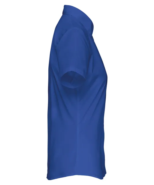 K548 - Overhemd in onderhoudsvriendelijk polykatoen-popeline korte mouwen dames Light Royal Blue