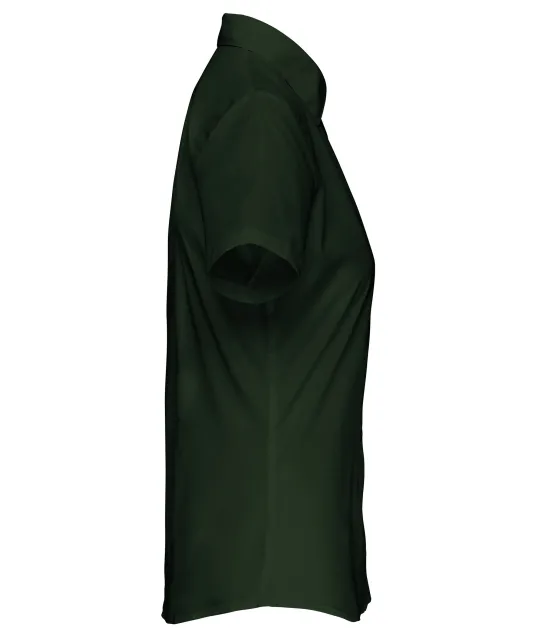 K548 - Overhemd in onderhoudsvriendelijk polykatoen-popeline korte mouwen dames Forest Green