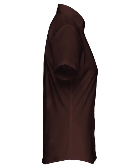 K548 - Overhemd in onderhoudsvriendelijk polykatoen-popeline korte mouwen dames Brown