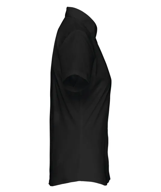 K548 - Overhemd in onderhoudsvriendelijk polykatoen-popeline korte mouwen dames Black